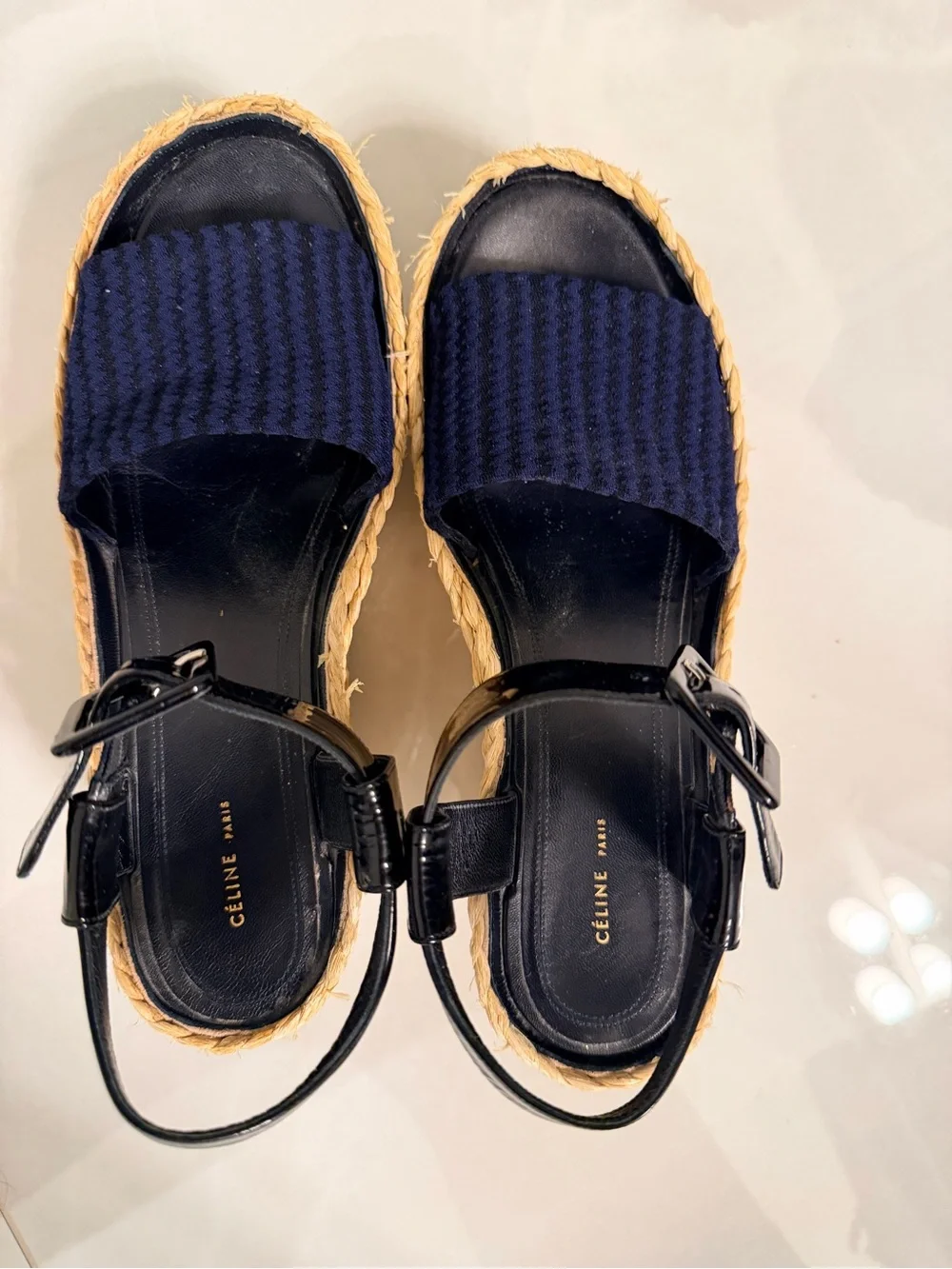 Celine platform espadrilles navy/black phoebe philo era 2014 39.5 EUC $800